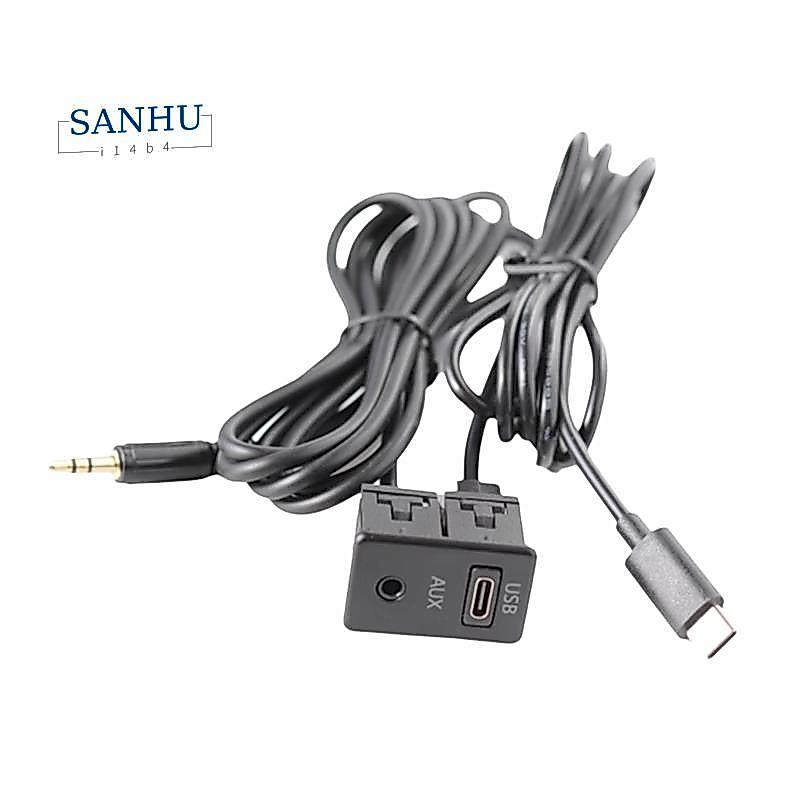 เครื่องนําทาง Android ในรถยนต์ แผง AUX TYPE-C + AUX อินพุต USB-C + AUX แผงอินเทอร์เฟซสายต่อแผงอะแดปเ