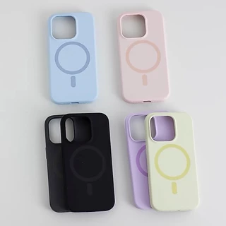 ใหม่ ราคาถูก งานกำมะหยี่ เคสซิลิโคนชาร์จไร้สายวงแหวนแม่เหล็ก for iPhone 7plus 11/12/13/14/15/16/Pro/max 16Promax 16plus