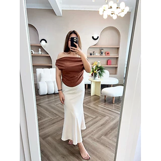 Malin 🤎🪡 เสื้อปาดไหล่เอวสับสาวอวบ
