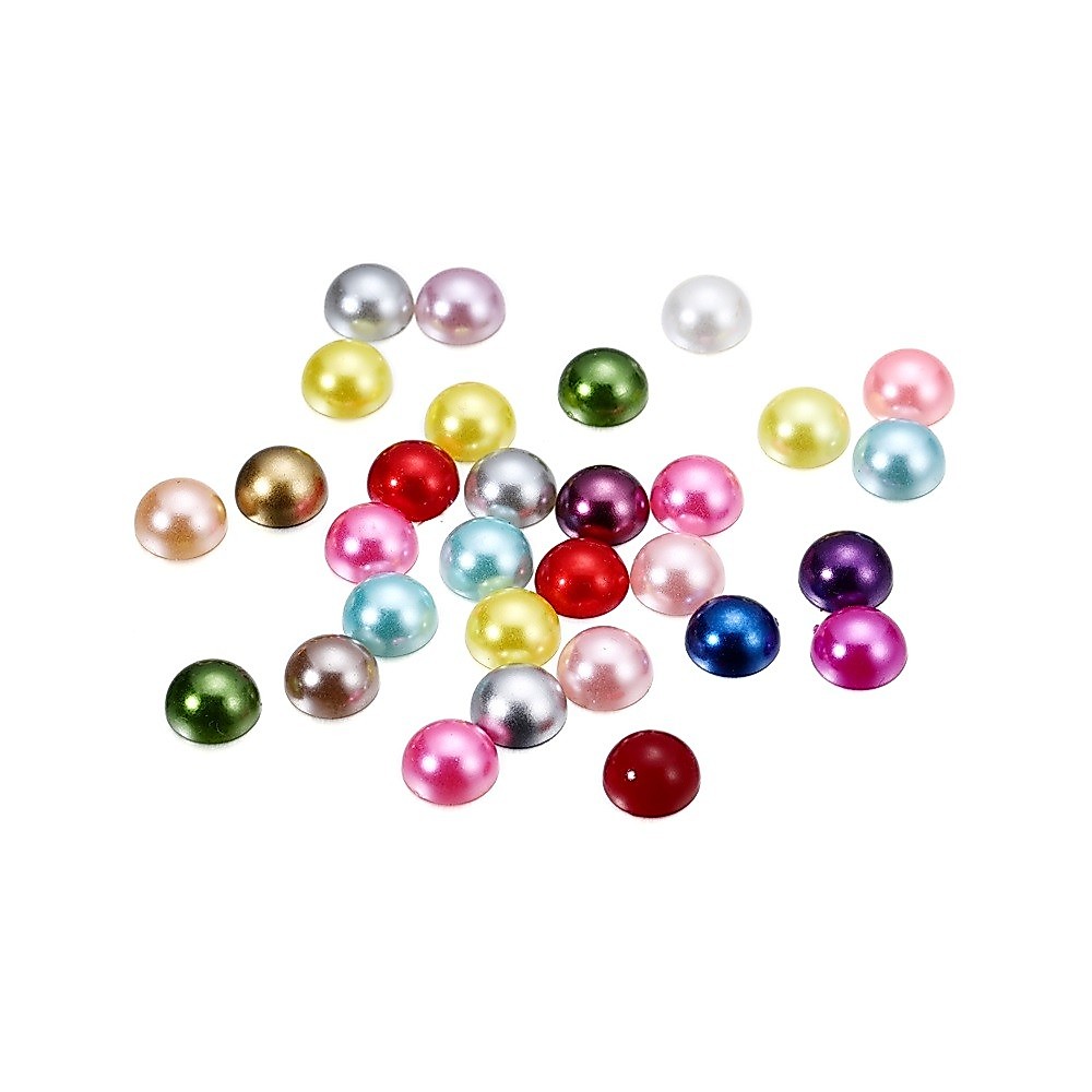 100-500ชิ้น มุกครึ่งวงกลม ABS 2-6mm มุกหลังแบนคละสี สำหรับติดเล็บ กิ๊บติดผม DIY