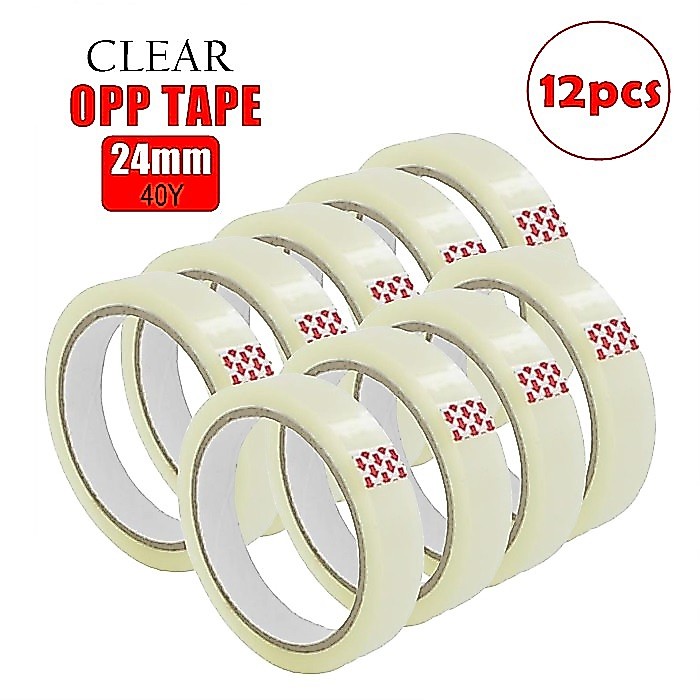 [MR7s Store] เทป Opp 12 ชิ้น 24 มม. X 40y เทปใส