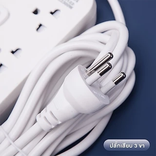 🔌เต้ารับไฟฟ้ากําลังสูง เต้ารับ ปลั๊กไฟ USB รู 3/4/5/6 ปลั๊กไฟพร้อมสวิตช์ มาตรฐาน มอก. แหล่งจ่ายไฟ 2/3/5m เมตร สายต่อ