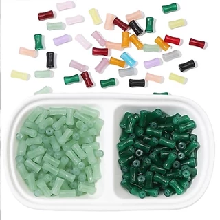 ST.KUNKKA 30pcs [6.5*11.5mm] ลูกปัดไม้ไผ่แก้ว ลูกปัดไม้ไผ่ DIY พู่ Firecracker จี้สร้อยข้อมือสร้อยข้อมือสร้อยคอ
