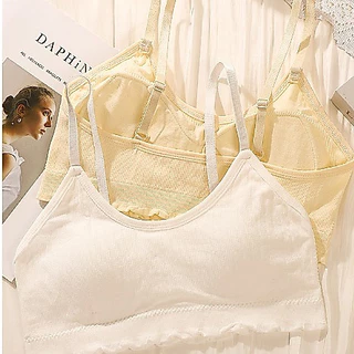 เสื้อชั้นใน เสื้อสายเดี่ยวสปอร์ตบรา B-134 บราไร้โครง ดีไซน์น่ารัก สีสวย ฟองน้ำถอดได้ มีให้เลือกถึง7สี พร้อมส่ง