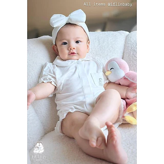 Iflin Baby - ที่คาดผมโบว์ สำหรับเด็กอ่อน - Bow Headband - โบว์ใหญ่นุ่มๆ ใช้ได้ตั้งแต่แรกเกิด