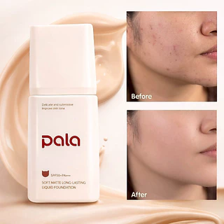 PALA ชุดแต่งหน้า [ 2 ชิ้น ] แป้งพัฟ Soft Powder SPF30 PA+++ / รองพื้น เนื้อบางเบา ปกปิด SPF50+PA+++