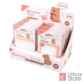 Elephant กระดาษโน๊ต กระดาษโน้ตกาวในตัว แฟนซี (HAPPY CAPYBARA) คละลาย จำนวน 1 ชิ้น