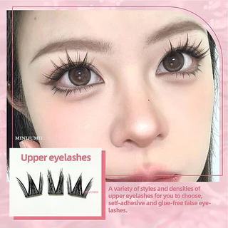Minjumie ราศี ขนตาปลอม 3D ไม่ต้องใช้กาว มีกาวในตัว ขยายตา ติดทน ติดง่าย ใช้ซ้ำได้ มี 24 ช่อ ต่อกล่อ