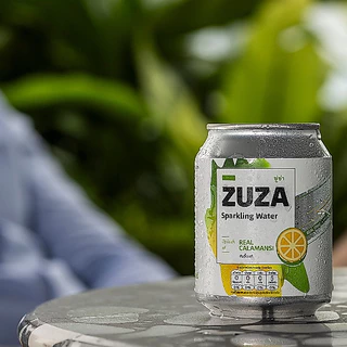 Zuza Calamansi Sparkling Water (12-pack case) 240 mL/ น้ำดื่มสปาร์คกลิ้งรสส้มจี๊ด (12กระป๋อง)