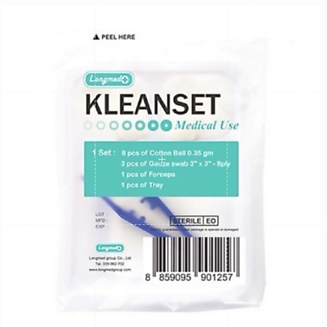 Longmed Kleanset Sterile คลีนเซต ชุดทำแผล ปลอดเชื้อ จำนวน 1 ชุด