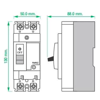 Nano Breaker MCCB เบรกเกอร์ รุ่น NN- NF63 CV 2P 3P เมนเบรกเกอร์ NF63CV