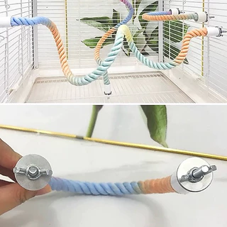 F-26 คอนเชือก เสาเชือก [สีพาสเทล] สามารถงอได้ตามต้องการ ปลายทั้งสองข้างสามารถยึดติดกับกรงได้ สำหรับนกแก้ว