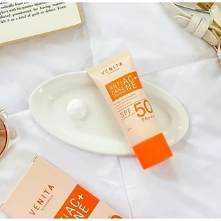 [ 3 หลอด ] กันแดดเวนิต้า Venita Anti-Acne Care Sunscreen SPF50/PA+++plus เนื้อครีมบางเบาเกลี่ยง่ายซึมไว