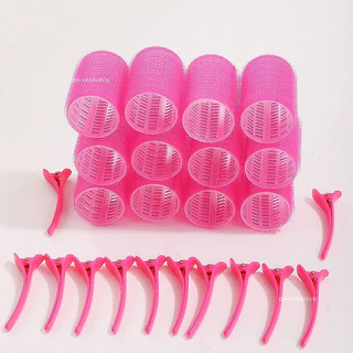 HR-022 โรลม้วนผม พร้อมกิ๊บหนีบ 4cm เซต 12 ชิ้น มีครบทุกสี | 4cm Hair Roller Set 12 pcs (พร้อมส่งในไทย)
