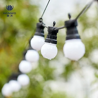 At Light ไฟตกแต่งกันน้ำG50พร้อมหลอดไฟปิงปองแสงวอมไฟวินเทจ LED พร้อมสายกันน้ำมีห่วงห้อยสายเสียบต่อกัน