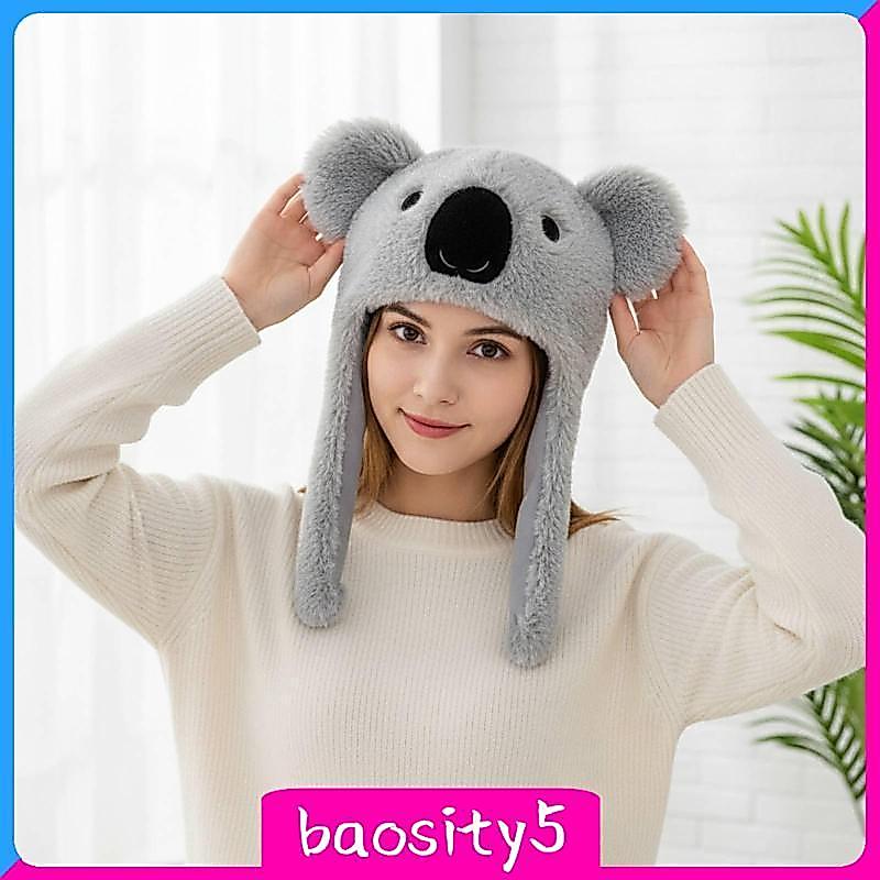[Baosity5] Fuzzy Earflap Hat อุปกรณ์ป้องกันหู Fuzzy Hat หมวกฤดูหนาวที่อบอุ่นสําหรับงานปาร์ตี้