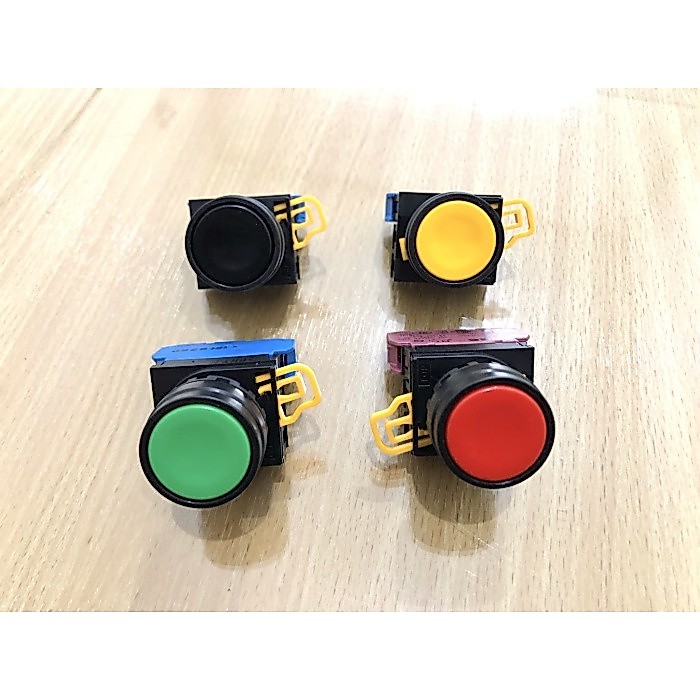 ปุ่มกด Ideac YW1B-M1E10G, YW1B-M1E10R, YW1B-M1E10Y (เขียว, แดง, เหลือง)