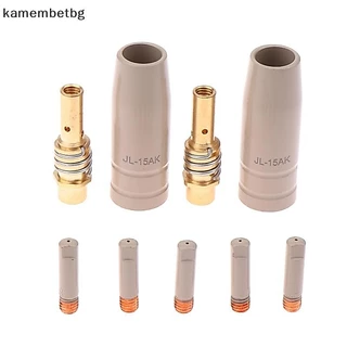 Kamembetbg 9 ชิ้น 0.8/1.0/1.2 มิลลิเมตร MIG ไฟฉายหัวฉีดแก๊ส Tip Holder ชิ้นส่วนป้องกัน 15AK ไฟฉายเชื่อมใหม่เคลือบป้องกันหัวฉีด TH