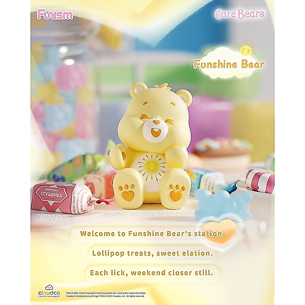 FUNISM Care Bears Little Things Series Cubby Face Blind Box Action Figure ของขวัญน่ารักสําหรับเด็ก Birthday Party Series Blind Box Figures Action ของเล่นรูปของขวัญวันเกิดของเล่นเด็ก
