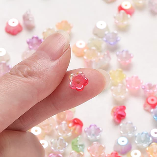 50-100ชิ้น ลูกปัดดอกไม้ 8mm ABS ทรงกระดิ่ง/ซากุระ สำหรับทำต่างหู จี้ห้อยมือถือ DIY อุปกรณ์เครื่องประดับ