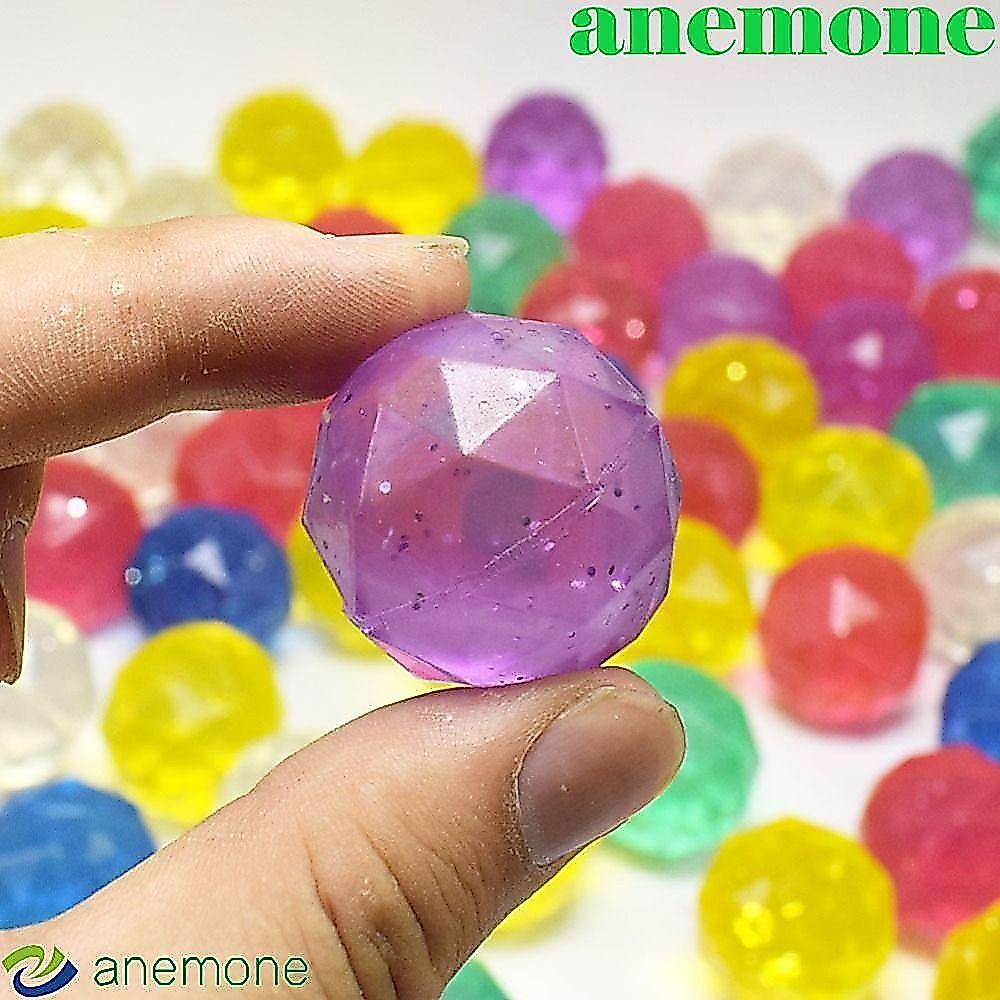 AIMEONE 6 ชิ้น Diamond Bouncy Ball, Clear Rainbow สียาง Bouncy Ball, เพชรรูปร่าง Ball ขนาดใหญ่สุ่ม B