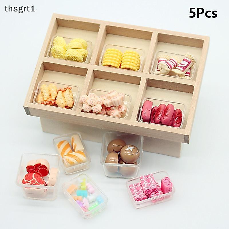 [TG1] 1:12 Dollhouse Mini Hotpot บาร์บีคิวส่วนผสมอาหารกล่องตกแต่งห้องครัวของเล่น [TH]