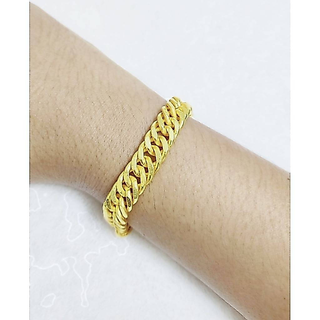 J175ข้อมือทองเลสก้างปลาพ่นทรายหนัก2สลึง1บาท2บาท งานตันแน่นทองหุ้มสวยเหมือนจริงคุณภาพเกรดพรีเมียม