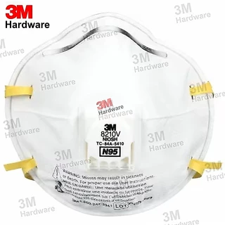 3M 8210 มีวาล์ว 8210V หน้ากากกรองอนุภาค ป้องกันฝุ่น ละออง N95 (1 ชิ้น) สายรัดศรีษะ