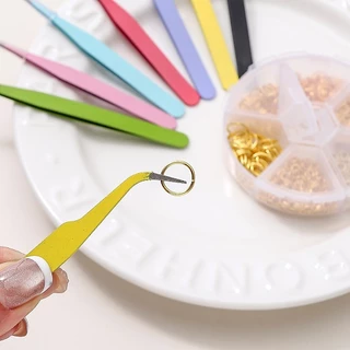 แหนบโลหะตรงและปลายโค้งสีสัน อุปกรณ์ DIY งานคราฟต์ ทำสมุดภาพ ติดสติกเกอร์ ร้อยลูกปัด เครื่องประดับ