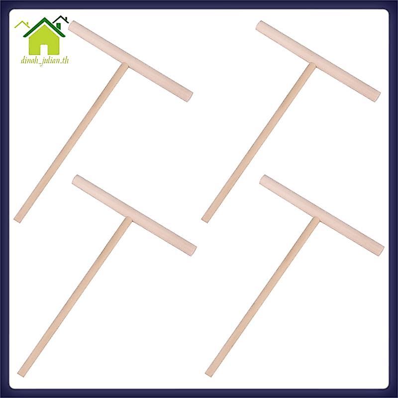 4 ชิ้น T Shape Crepe Maker Pancake Batter ไม้ Spreader Stick, ไม้ Crepe เครื่องมือ, Crepe Spreaders 