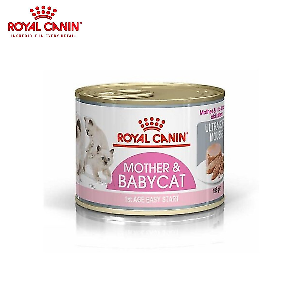 Royal Canin 1-4 months Mother and Babycat CAN อาหารเปียก สำหรับแม่แมวและลูกแมว 195G Petus Kingkaew