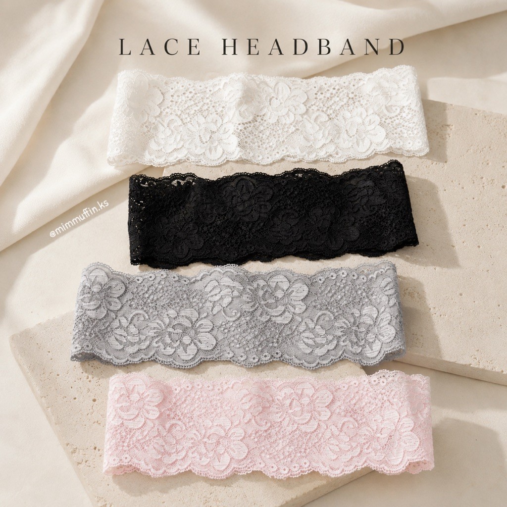 [Mimmuffin] Fleur Lace Headband ที่คาดผมลูกไม้ ผ้าคาดผมลูกไม้ ลูกไม้ ที่คาดผมวินเทจ