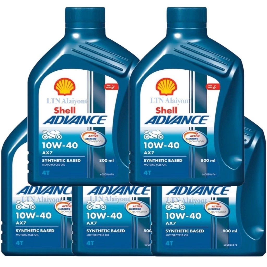 SHELL Advance AX7 10W-40 4T 0.8L เกียร์ธรรมดา น้ำมันเครื่องมอเตอร์ไซค์ กึ่งสังเคราะห์ AX 7 เชลล์ 10W