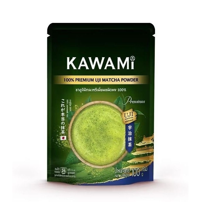คาวามิมัทฉะ100%ขนาด100กรัม KAWAMI 100% Matcha size 100g ชาเขียว/ชาญี่ปุ่น/ผงมัทฉะ/ผงชาเขียว