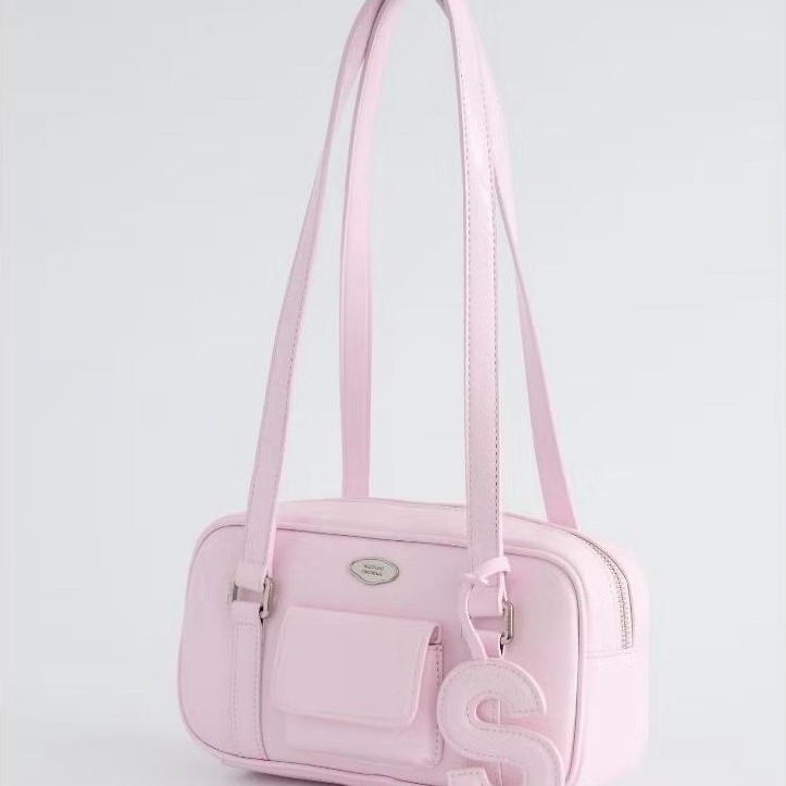 (ส่งต่อใช้ 1 ครั้ง) Rondi house (Saitang) กระเป๋าสะพาย  ronnie bag สีชมพูพาสเทล