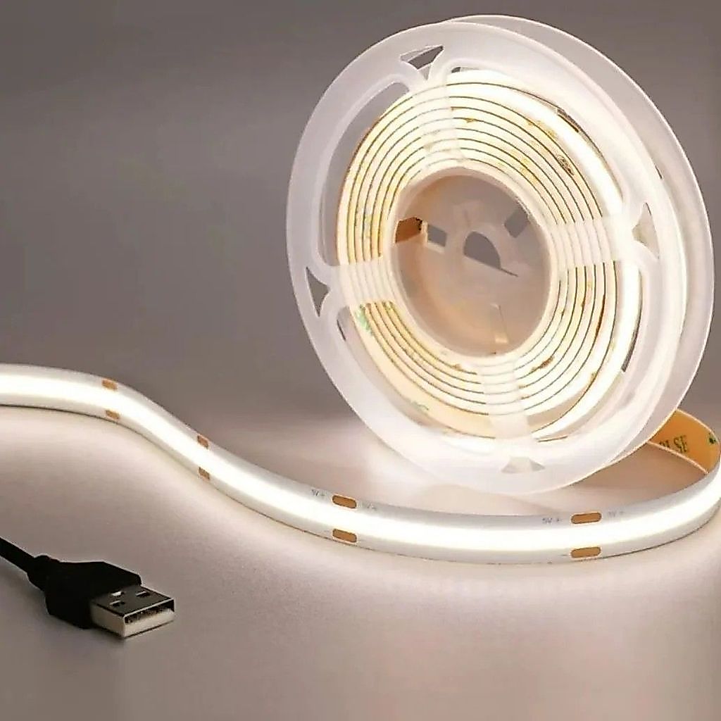 COB แคบ 5V Line Light led Ambient Light Strip Self-Adhesive usb Light Strip สามารถตัด Soft Light Str