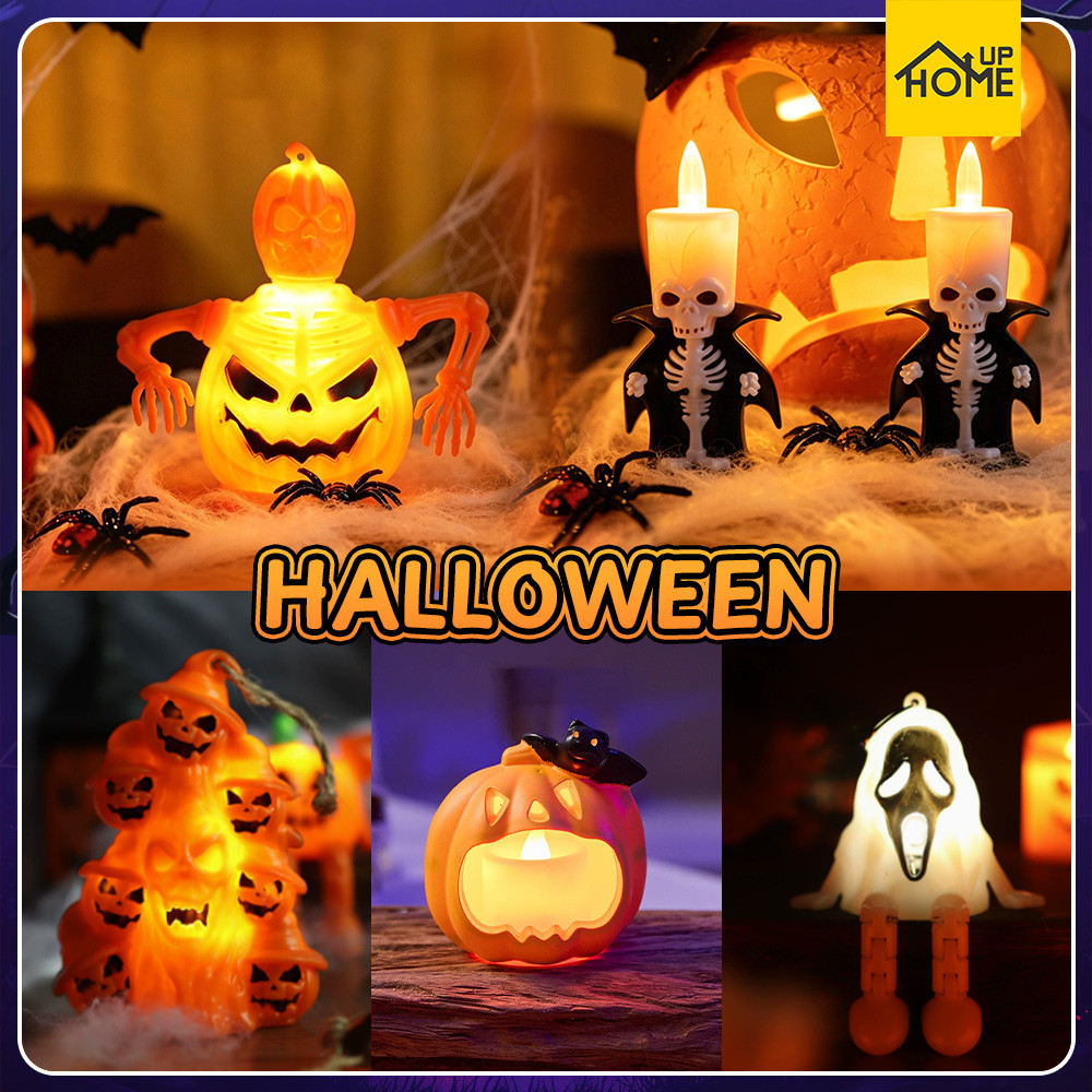 โคมไฟฟักทองฮาโลวีน Halloween Decor LED Light บรรยากาศสยองขวัญ โคมไฟอะคริลิค โคมไฟจิ๋วตกแต่งเทศกาลฮาโลวีน
