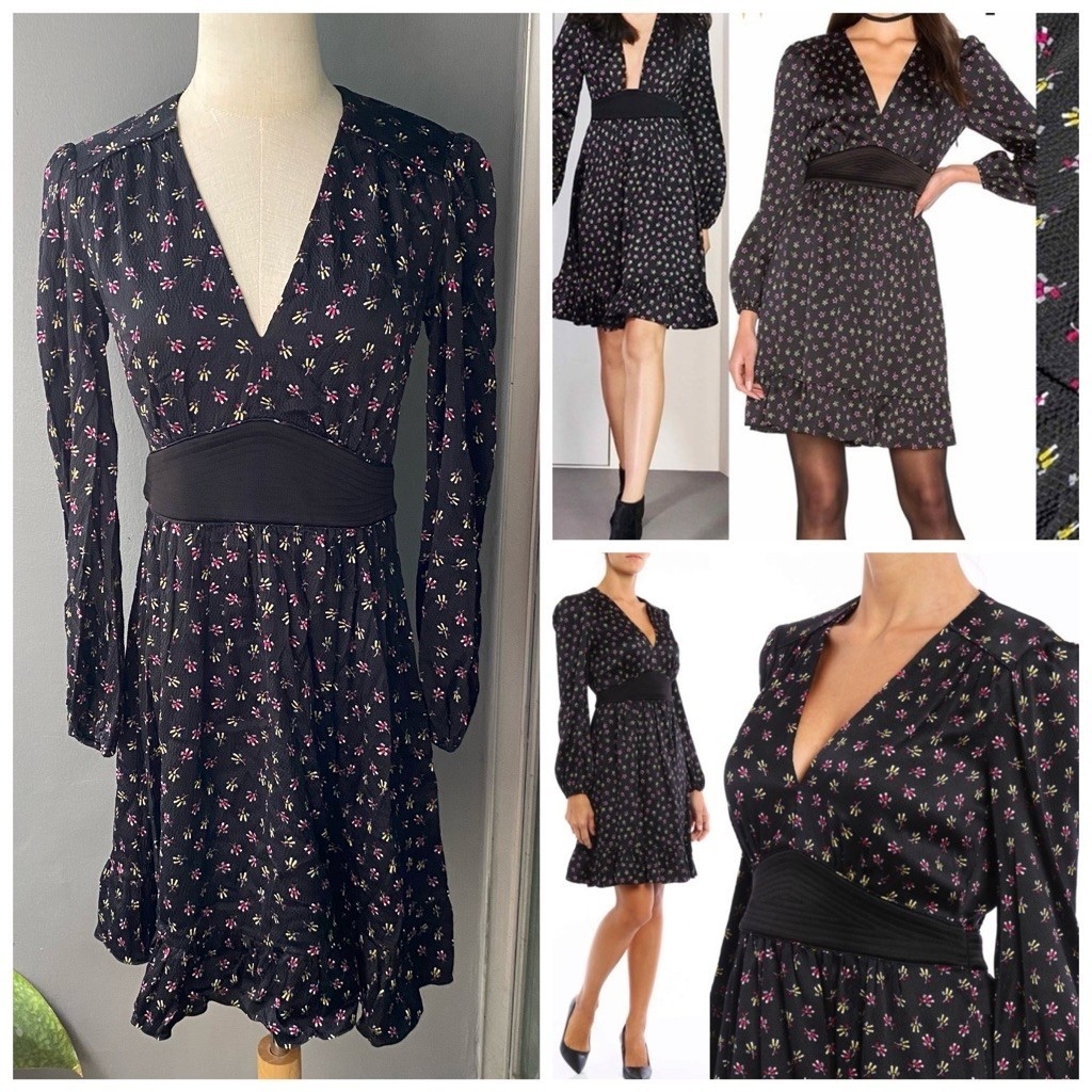 USED DVF floral silk dress size 2