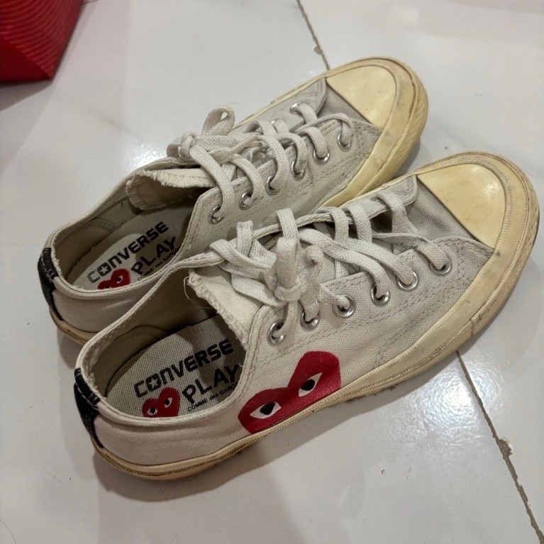 Used converse play comme des garcon แท้ uk6 eur39❤️