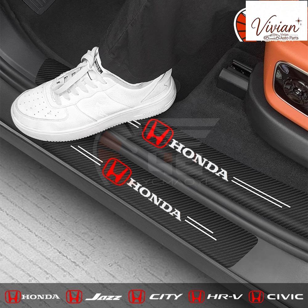 Honda รถประตู Sill Protector แผ่นสติกเกอร์ด้านหลังกันชนเกณฑ์สติกเกอร์สําหรับ Civic City Jazz BRV CHV