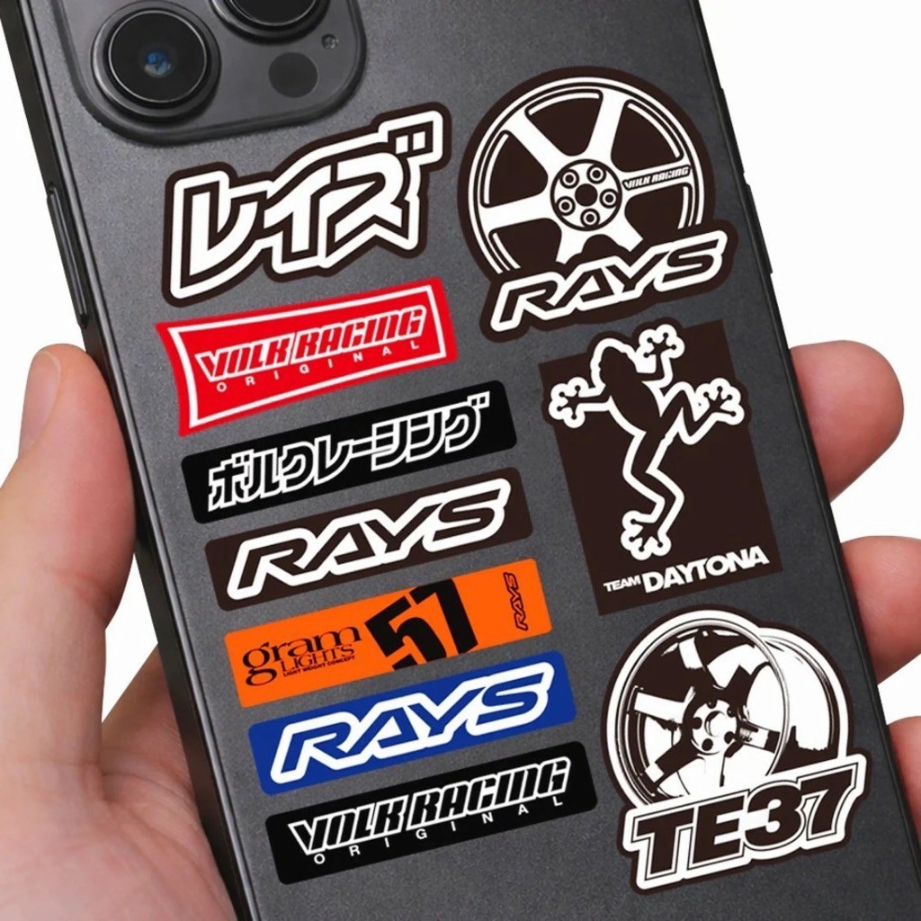 สติกเกอร์ RAYS แท้จากญี่ปุ่น 10 แบบ RAYS MIX STICKER 10 PC SET สติกเกอร์แท้ RAYS 10 แบบ Made in Japa