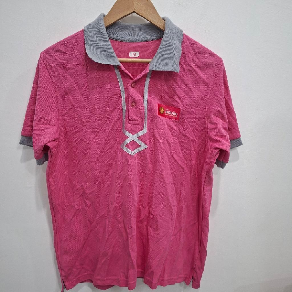 AUG 30/13 เสื้อพนักงาน ธ.ออมสิน ขนาด M อก 38×ย25 นิ้ว มือสอง