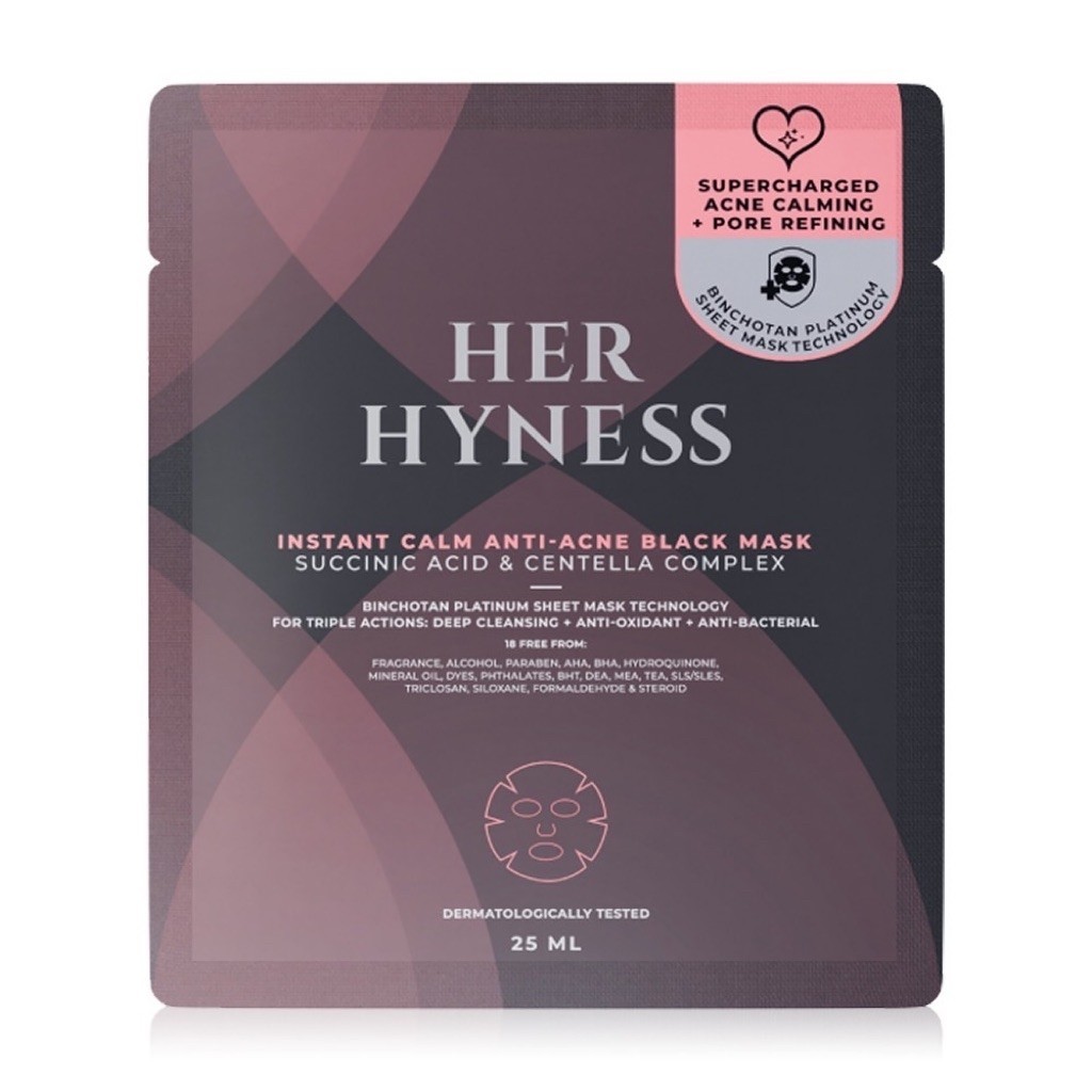 HER HYNESS MASK 1 SHEET มาส์ก เฮอ ไฮเนส 1 แผ่น (มาส์กดำชมพู)