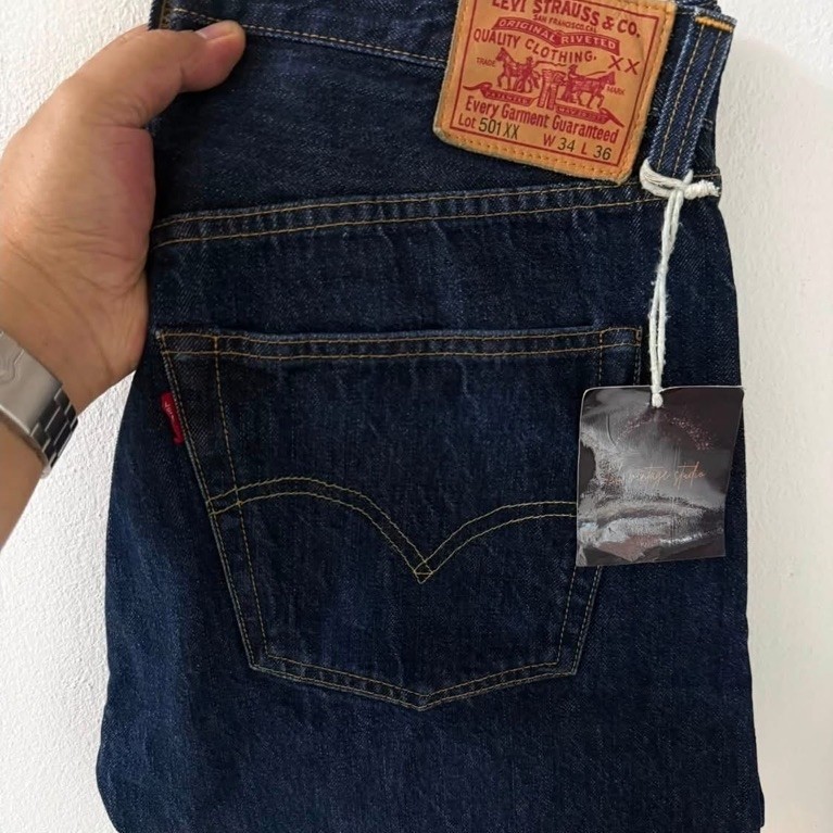 Levi’s 501 XX redtap-big”E” ริมแดง LVC 1947 , Made in USA , size W34 L36 (ขนาดจริงดูตรงรายละเอียดสิน