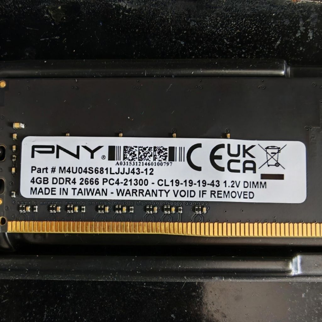 DDR4 PNY Ram แรม​ ชุด 4Gb x 2 แท่ง​ (รวม​ 8Gb)​ 2666 cl19