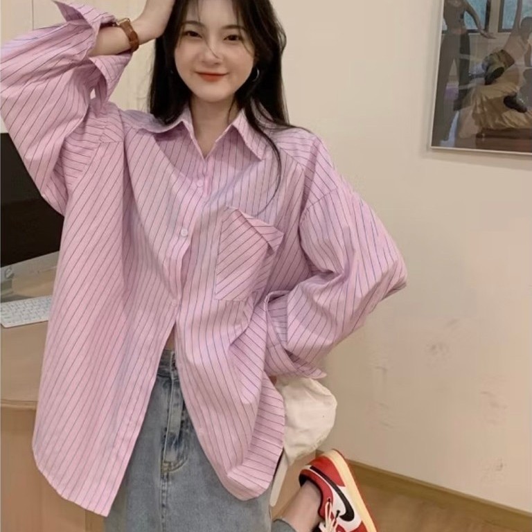 Cicishop เชิ้ต Oversize สีชมพู