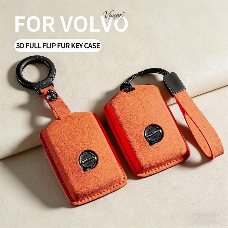 สําหรับ Volvo XC60 S90 S60 XC90 XC40 EX40 V60 V40 T5 T6 T8 ฝาครอบหนังซ่อน Kunci Kereta Volvo Premium