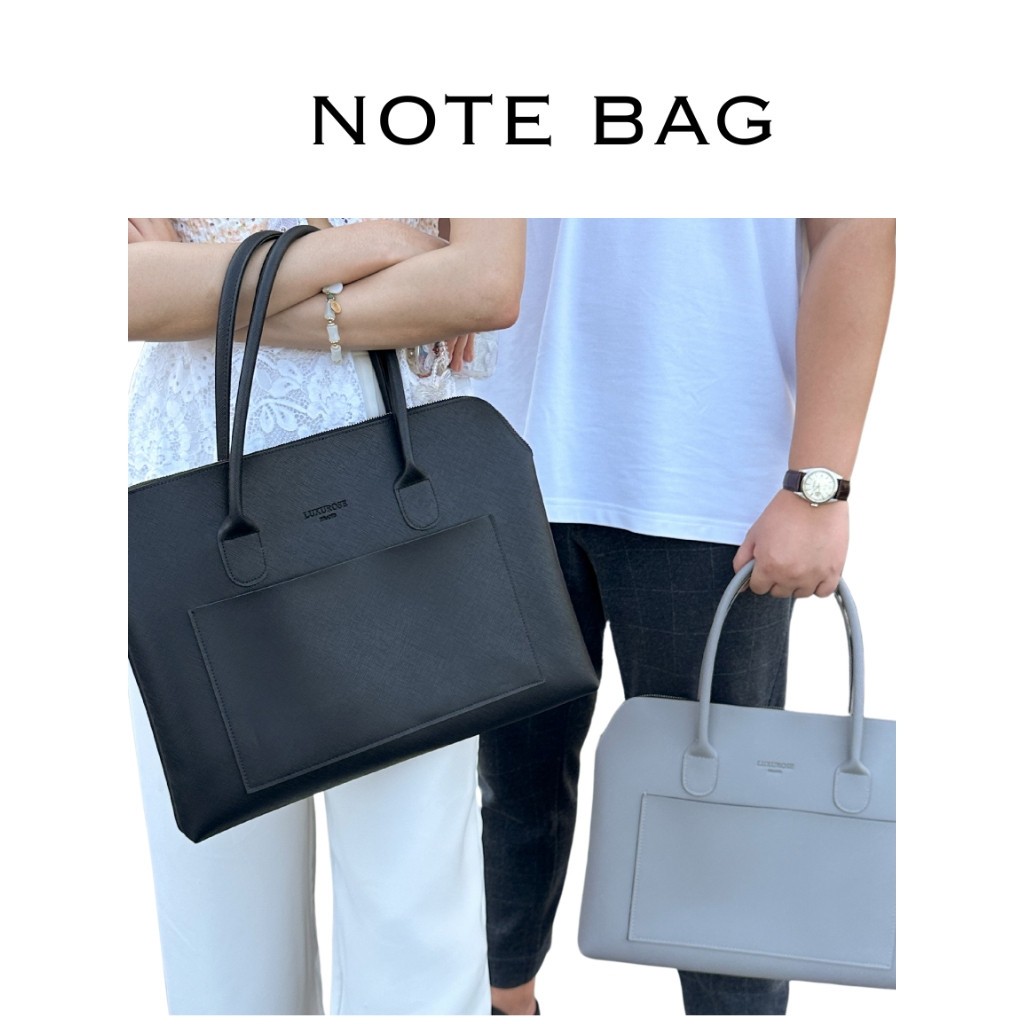 LUXUROSE NOTE BAG กระเป๋าเอกสารA4 หนังPUใบใหญ่ สะพายไหล่ได้ ดีไซน์เรียบหรูใส่A4,Ipad,Macbook15“ได้ พร้อมส่ง