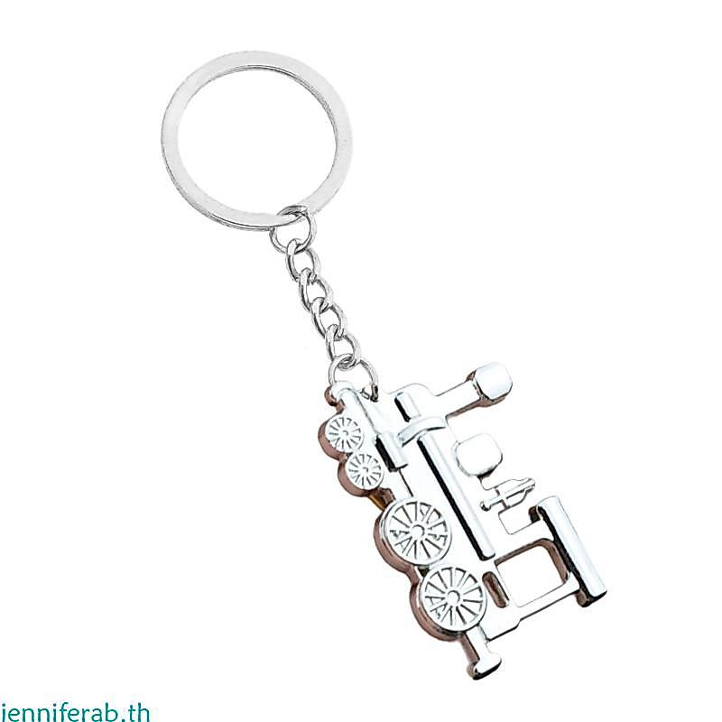 Jenniferab Nostalgic Steam Engine Key Ring Alloy Construction พวงกุญแจกระเป๋าเป้สะพายหลังแขวนตกแต่งส