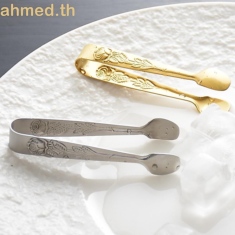 AHMED แหนบเสิร์ฟอาหาร Party Supplies Mini Tea Gold Ice Cube Clamp